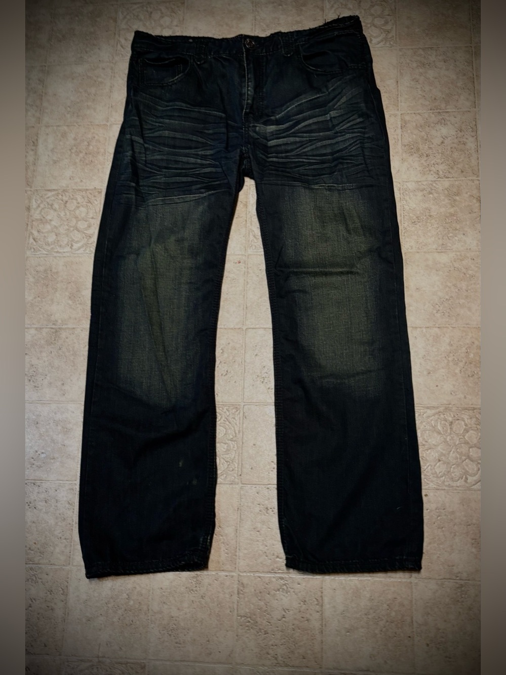 Men's Black DO DENIM Jeans with Studded Back Pockets SIZE 38x32
